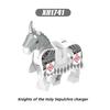 Single Sell Medieval Knight War Horses Wolves Tiger Bears Deer Dragon Animal Decorative Toy Moc Building Block Rope Saddles K039