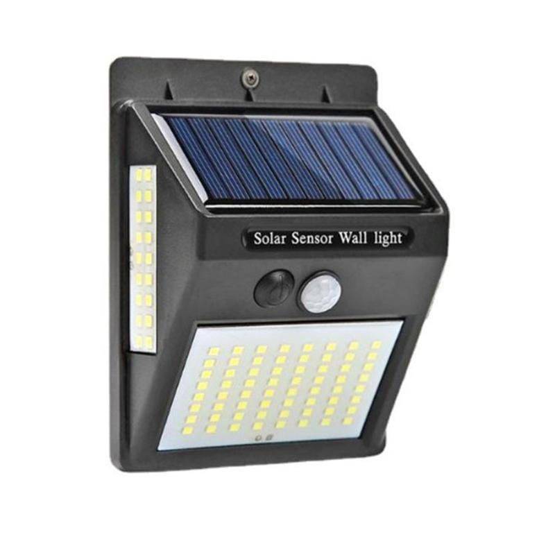 100 светодиодных солнечных настенных светильников Pir с датчиком движения IP65 водонепроницаемый широкий угол супер яркий безопасности на открытом воздухе