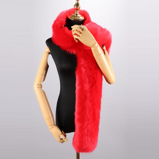 Шарф из искусственного меха, однотонный, утолщенный, теплый, длинный шарф, ветрозащитный, устойчивый к холоду