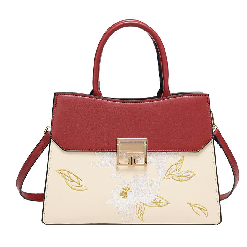 W. D. Свадебная сумка POLO для женщин, новинка 2023 года, легкая, роскошная и большая вместительная сумка для матери с вышивкой лотоса для женщин, 1973 г.