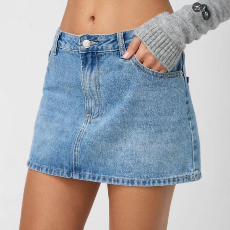 Women's New Slim Casual Stretch Washed Denim Skirt