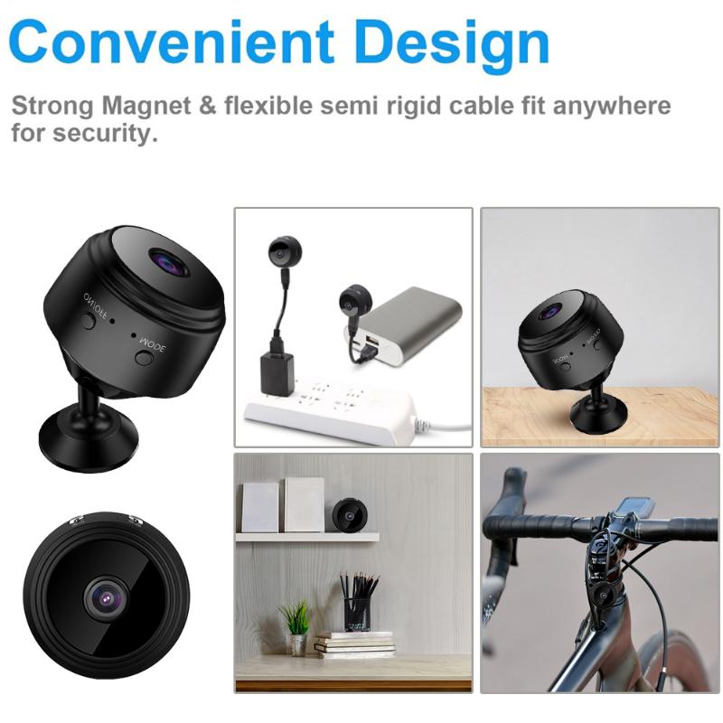 Мини-камера для автомобиля WiFi 1080P IP-камера для дома Беспроводная камера видеонаблюдения Удаленный монитор Электроника для смарт-автомобиля Видеокамеры