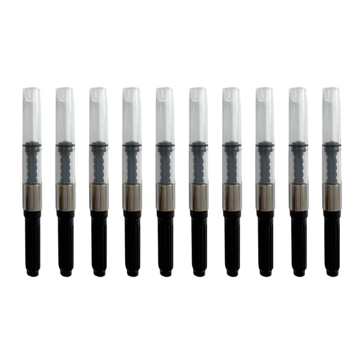 10Pcs/pack Standard Fountain Pen Converters Spirals Rotation Loading System Metal Collar Vacuum Sealed Ink Cartridges