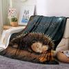 Moonlit Night Hedgehog Dreaming Under Tree Cozy Customizable Blanket Personalized Name Ultrasoft Suitable For Sofa Couch Office Bed Picnics Four