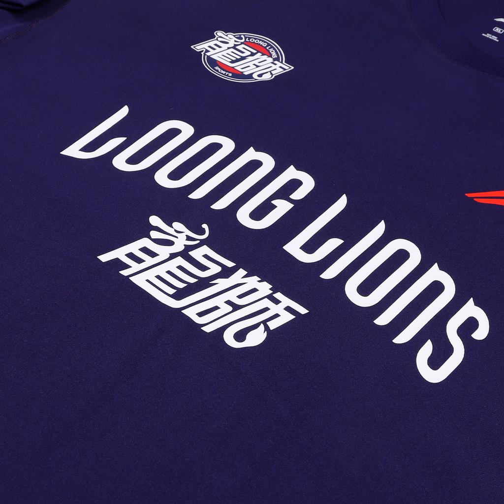Футболки Li Ning Унисекс Команда Гуанчжоу Синий Круглый вырез Тонкие ATSV957-1