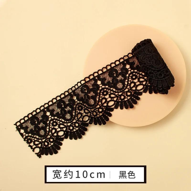 Красочная кружевная лента с цветочной вышивкой и перфорацией для шитья одежды своими руками, ширина 10 см, ручная работа, водорастворимая кружевная тесьма