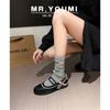 Cowhide Version~ Miu's Leather Color Matching Niche Function Mary Jane Shoes with Light Mouth German Training Shoes Women's Casual Shoes