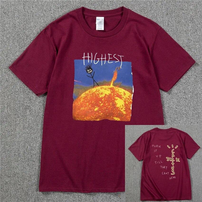 2022 Brand New Cactus Jack Luxury Unisex Cotton T Shirt Hip Hop Unisex Women Print Couple Lovers Harajuku T-Shirts Rainbow Tshirt