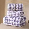 Набор ретро клетчатых цветочных полотенец для ванны и лица - Мягкие, Впитывающие, Простой стиль, Парные полотенца