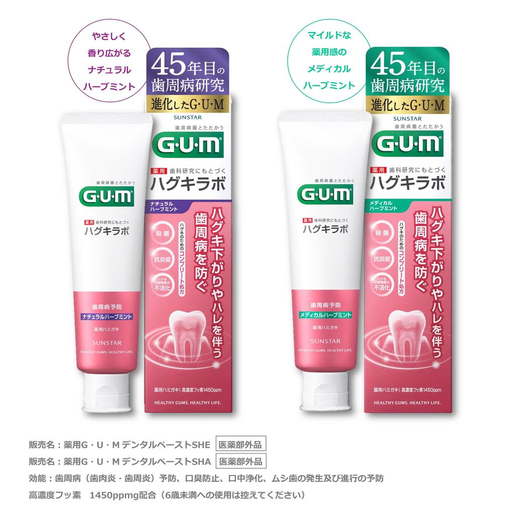GUM (Gum) [Quasi-drug] Haguki Labo Periodontal disease prevention, receding gums, medicated toothpaste, dental paste [Medical Herb Mint] (Contains