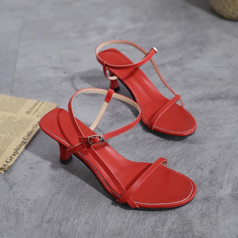 Fashion 2025 Classic Women's Narrow Band High Heels Sandals Summer Modern Shoes Open Toes Simple Office Sandals Sandalias De Mujer