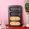 Dot Bun Pan, Perforated Carbon Steel Non-Stick Hotdog Bun Mold Bread Forms Crispy Mini Baguette Sandwich Baking Tray For
