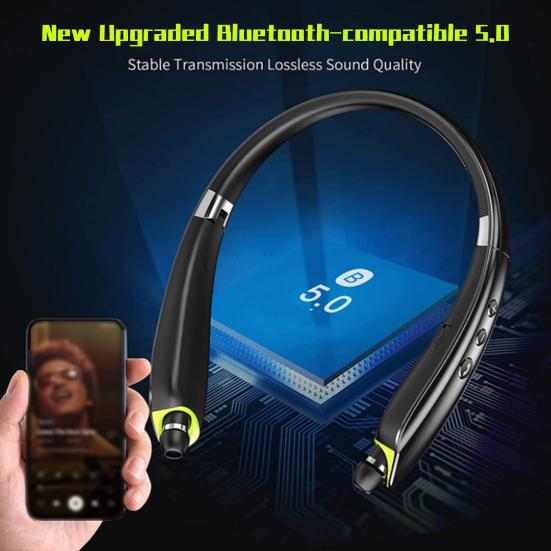 SX-990 Наушники с сабвуфером, подвесные наушники-вкладыши, складные Bluetooth-совместимые беспроводные наушники со звуком HiFi 5.0