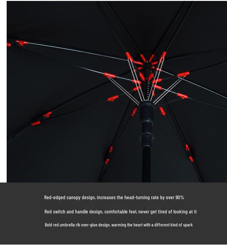 Мужской большой черный зонт для гольфа с длинной ручкой – Настраиваемый бизнес-подарок высокого класса
