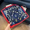 Beige cashew flower small square scarf silk scarf women's spring and autumn summer matching shirt neck protection scarf thin scarf 71x71
