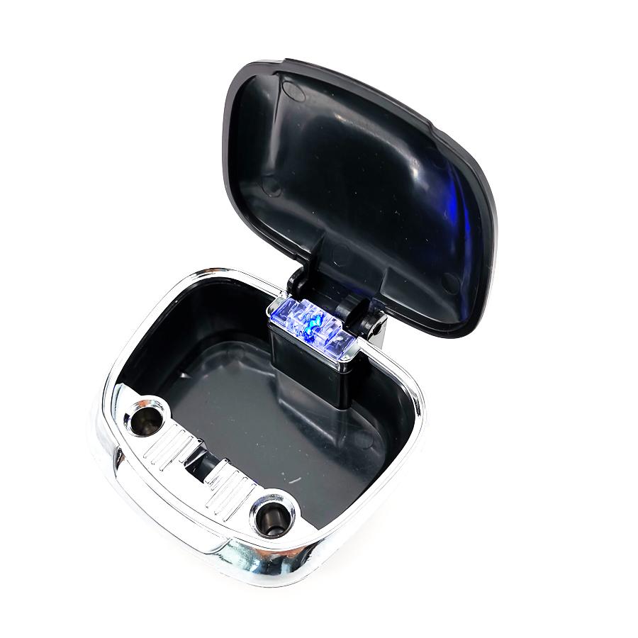 Universal Black Car SUV Cigarette Ashtray Stand Holder Blue LED Detachable Base