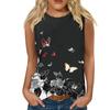 Цветочный принт 3D майки женские летние с круглым вырезом повседневные жилеты с открытыми плечами Y2k элегантный топ без рукавов майка женская одежда