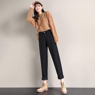 Джинсы галифе с высокой посадкой для женщин на весну и осень, новые, маленькие, свободные и универсальные, прямые, длиной до щиколотки, брюки как у папы