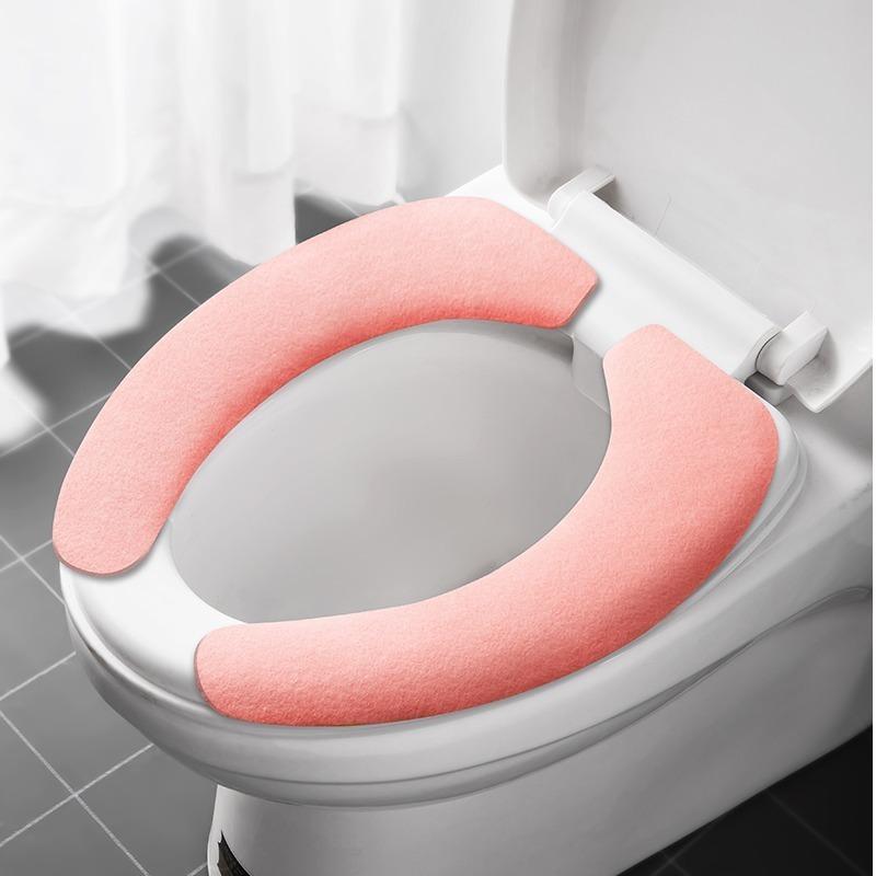 1 Pair Toilet Seat Cushion Universal Toilet Cover Self-adhesive Toilet Seat Cover Pad KTY