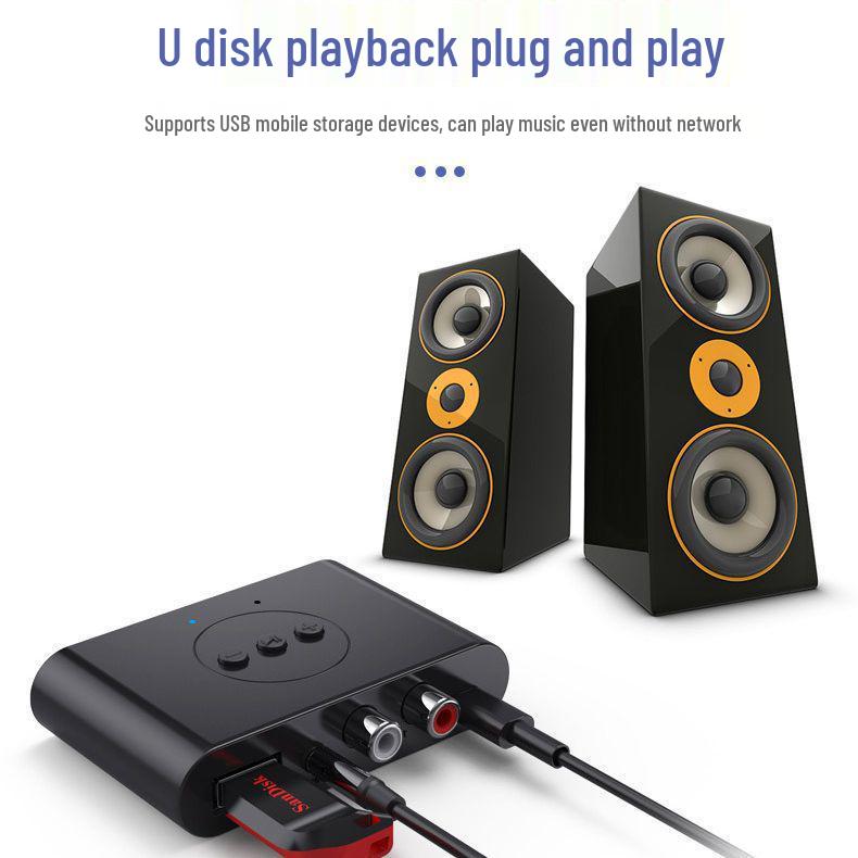 NFC Bluetooth 5.3 Музыкальный приемник и Динамик для автомобиля Hands-free с поддержкой USB-флешки