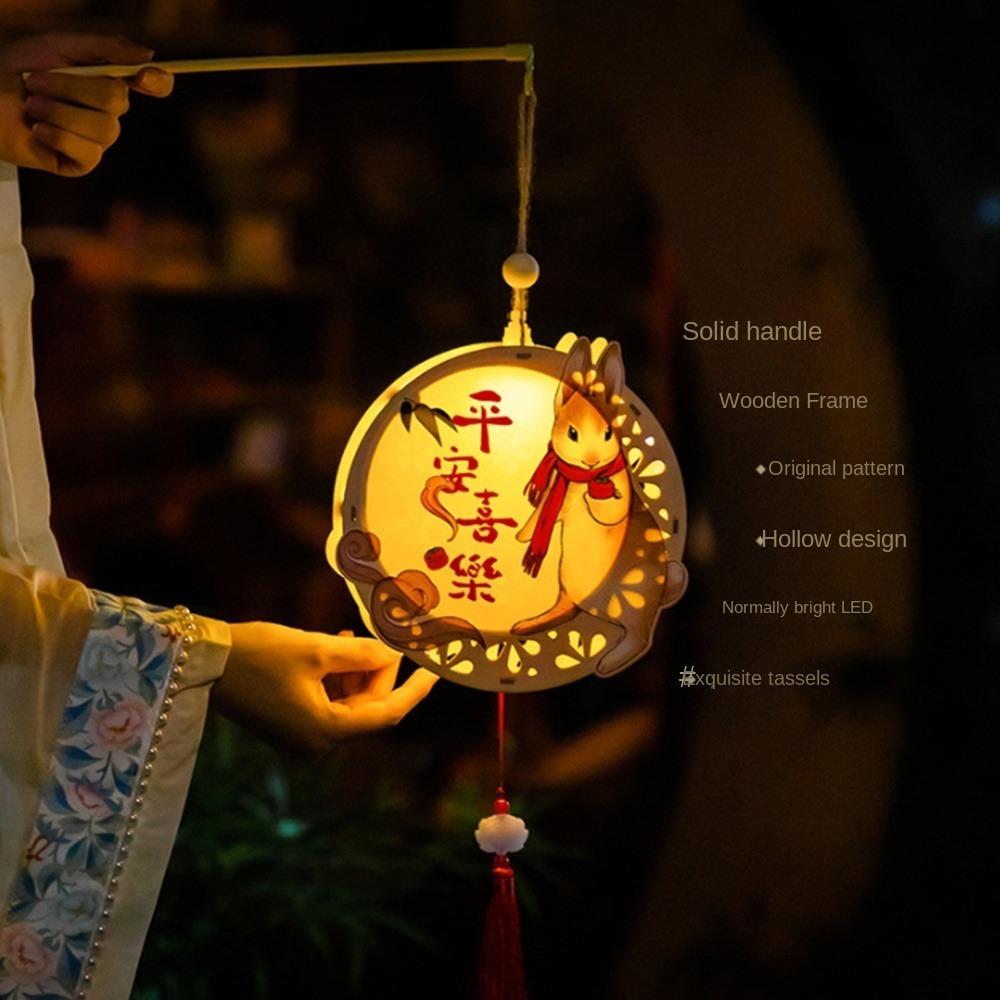 Chinese Middle Autumn Festival Lantern Paper Rabbit Lantern Women Children