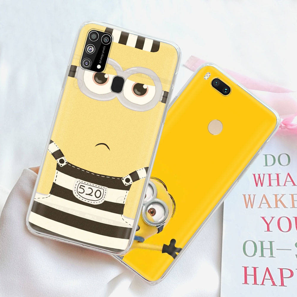 Прозрачный чехол для Samsung A04 A14 A23 A34 A54 M23 M33 M52 M53 Realme Narzo 50 50I 50a Prime C35 C55 C30S 10 9 Pro M-77 Миньоны мультфильм