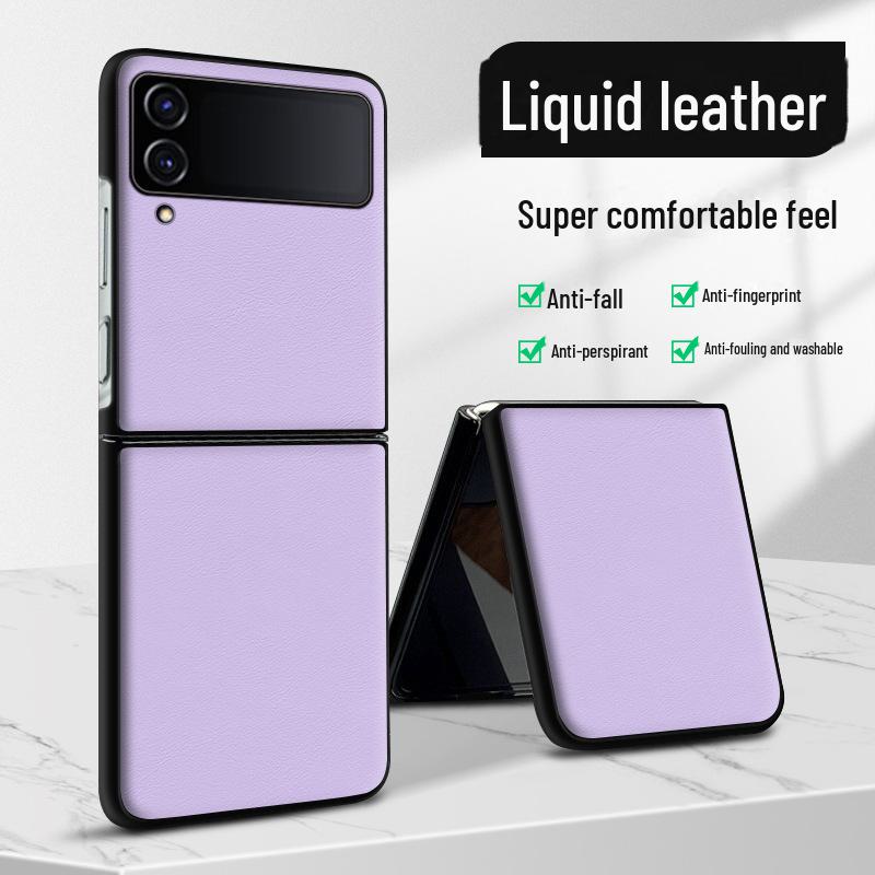 Защитный чехол из жидкой кожи Samsung ZFlip4 от падения с высоты: Цельный чехол