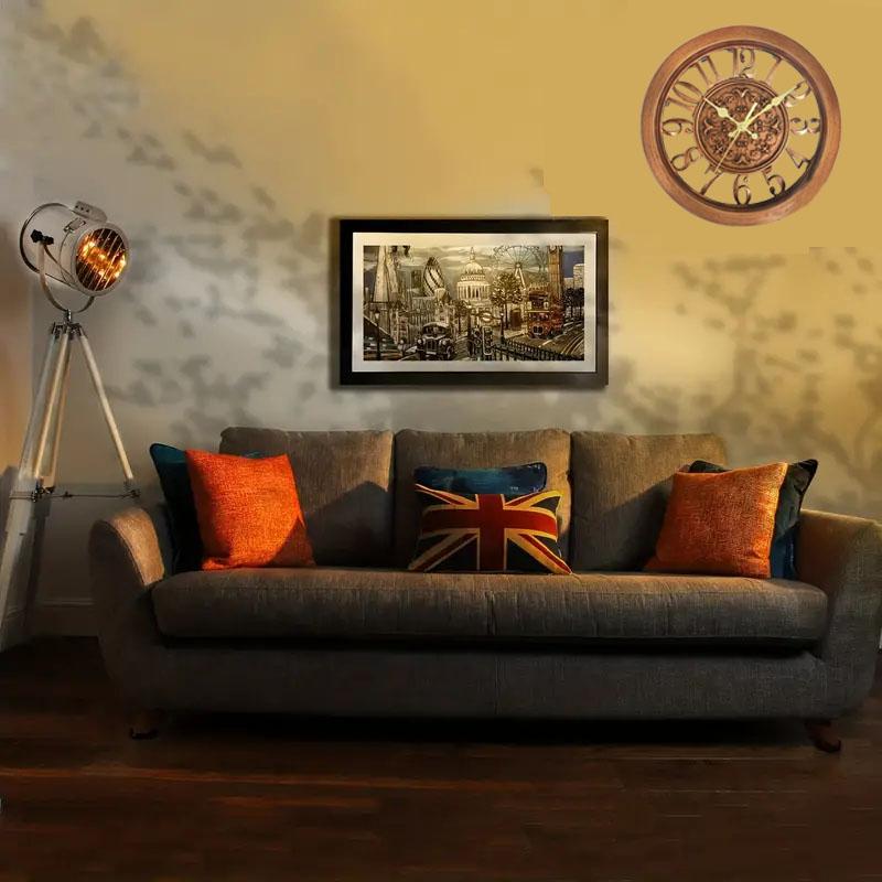 Ретро европейские креативные настенные часы ретро легкие роскошные бесшумные не тикающие настенные часы на батарейках для кабинета спальни