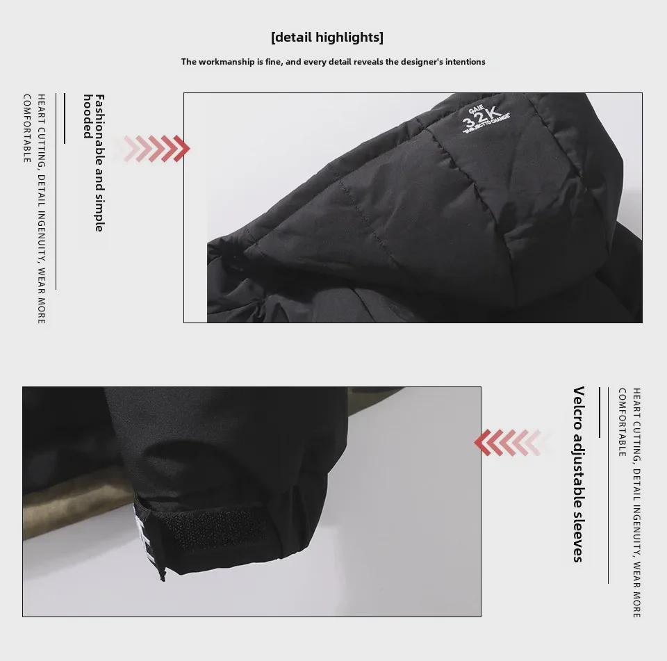 Мужская хлопковая куртка с капюшоном: Модный пуховик в корейском стиле для осени и зимы