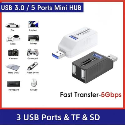 5 в 1 Многопортовый USB 3.0 2.0 Хаб Расширитель Разветвитель для Подключения HDD SSD Мобильный Жесткий Диск U Диск Камера Клавиатура Мышь Многопортовый Адаптер