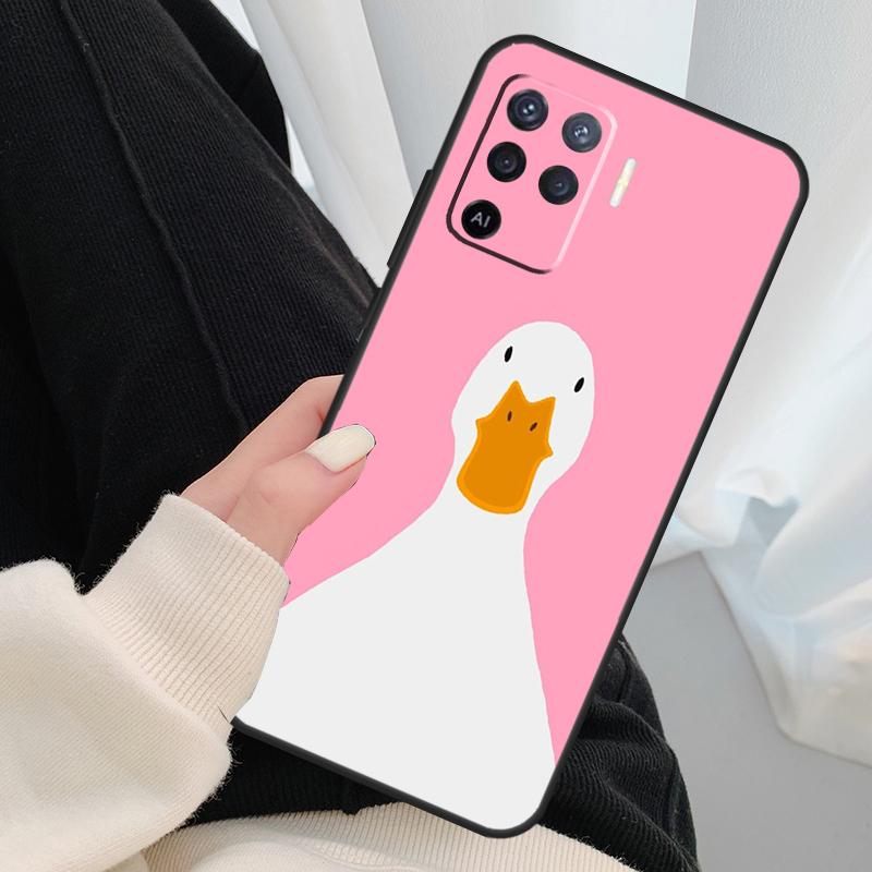 Мультяшный забавный гусь Чехол для Oppo A96 A76 A16 A60 A98 A58 A78 A18 A38 A80 A40 A77 A57 A17 A74 A54 A94 A15 A5 Pro