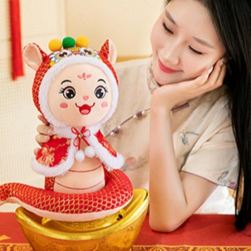Большие глаза Богатство Змея Год Талисман Игрушка Бог Богатства Счастливая Змея Кукла Мягкие игрушки для девочек