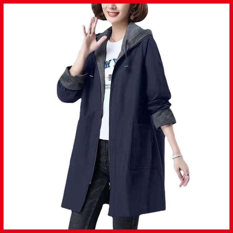 Женская куртка-ветровка высокого класса больших размеров, S-7XL, средней и длинной длины, 300 джин