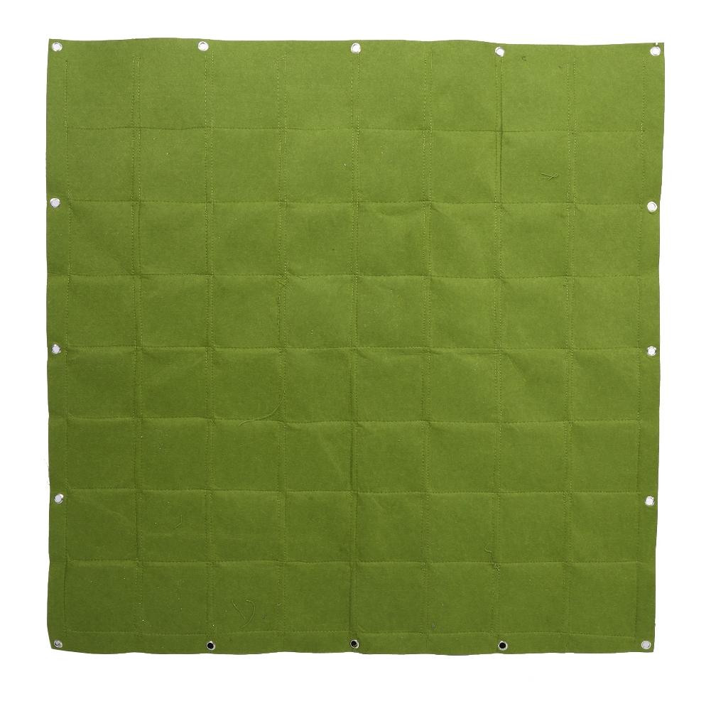 64 кармана вертикальный уличный сад фетр растения выращивание цветов мешок настенное кашпо (зеленый)