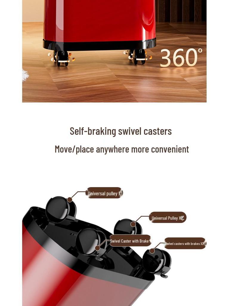 Красное овальное мусорное ведро нажимного типа с крышкой для ванной комнаты и гостиной