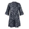 Women's Fashion Button V-neck Speaker 3/4 Sleeve Printed Patchwork Cake Dress