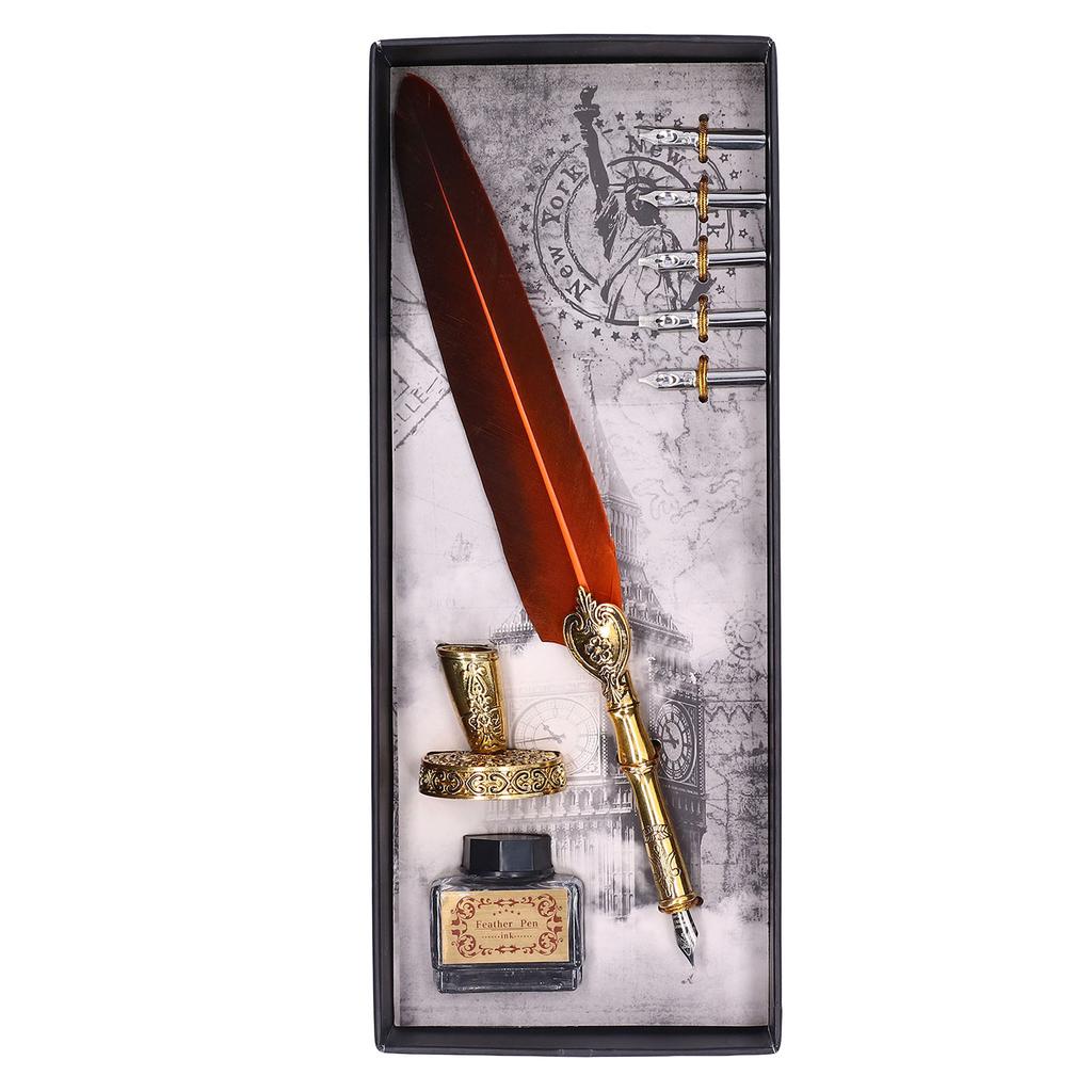  Ручка Изысканная винтажная элегантная нержавеющая сталь плавно пишущая износостойкая ручка-гусиное перо