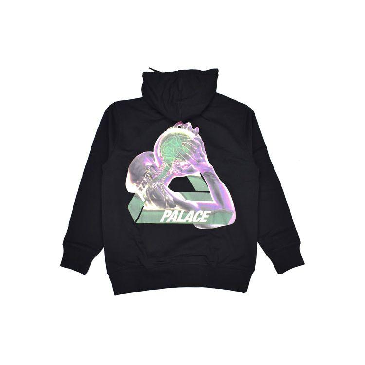 Palace Черные топы унисекс с капюшоном Tri-Gaine P18HD036