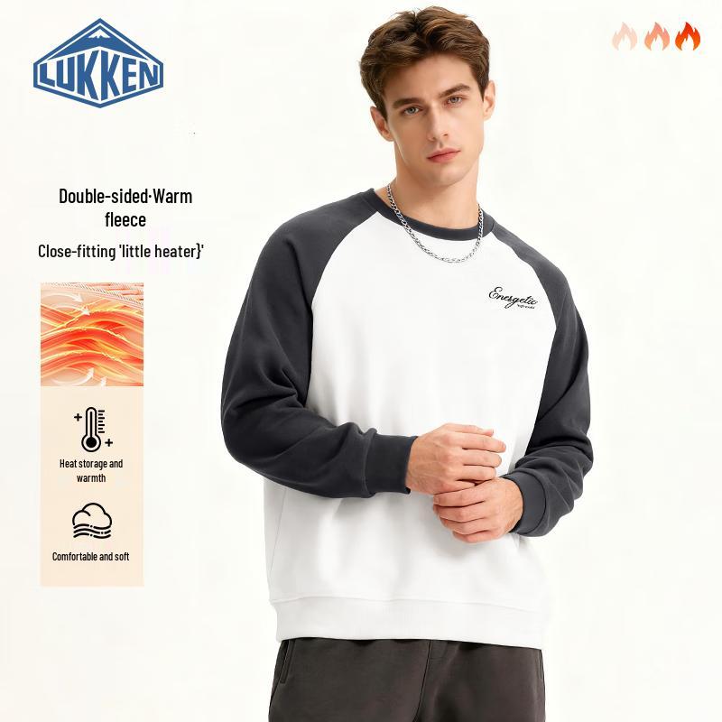 LUKKEN Men's Fleece-Lined Raglan Pullover Sweatshirt