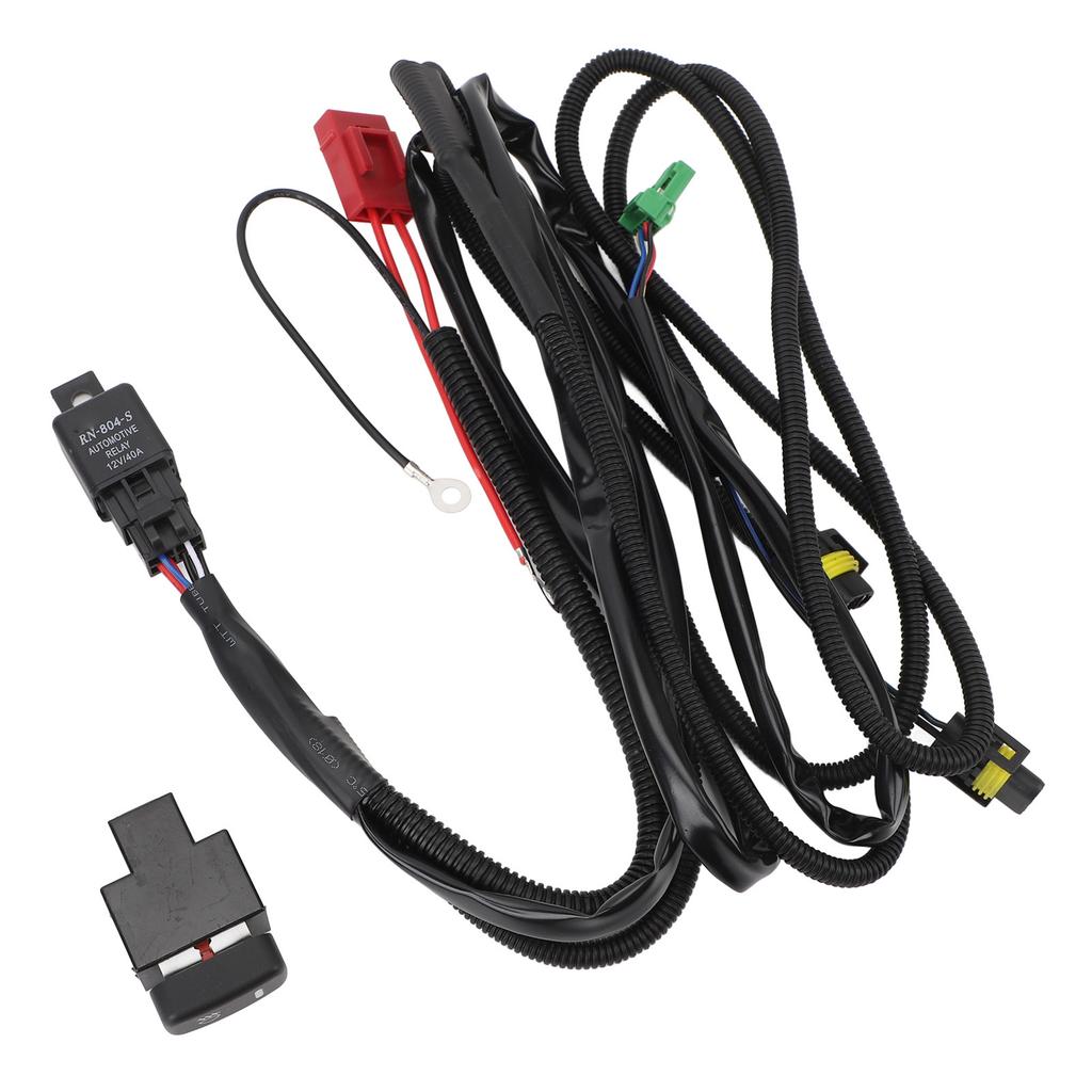 DC12V H11 LED Fog Light Relay Wiring Harness Indicator On Off Switch with 40A Relay for Qashqai J10 X‑Trail T31 Navara