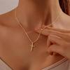 Стильная подвеска-крест из нержавеющей стали на цепочке для женщин