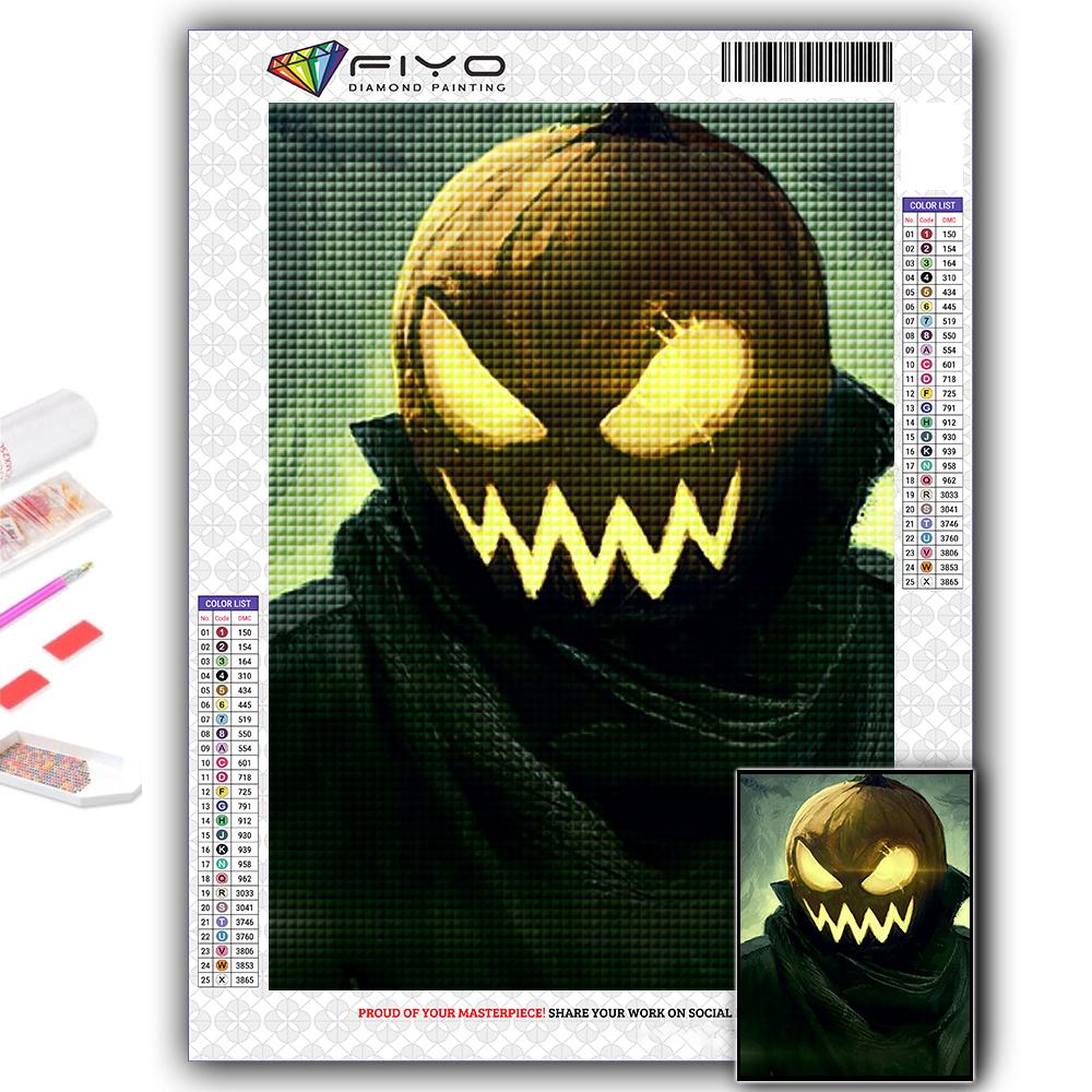 Алмазная картина Хэллоуин Страшная голова тыквы Человек Алмазная мозаика Ремесло Алмазная вышивка Картина