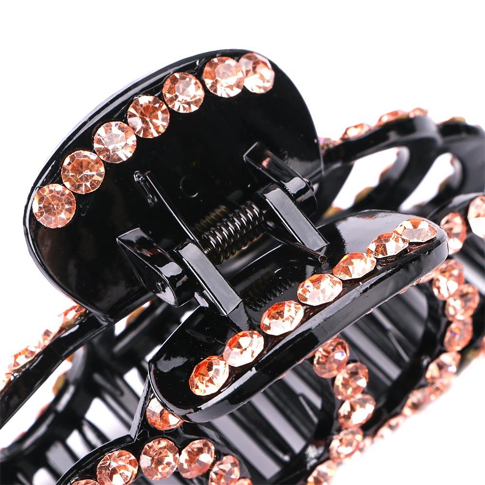 Vintage Shiny Acrylic Retro New Rhinestone Crystal Banana Grips Crab Clamp Hair Clips Hair Claws