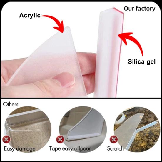 1/2 шт. Защита от брызг для душа с нескользящей силиконовой основой, водонепроницаемая самоклеящаяся, для ванной комнаты, раковины, ванны, угловая акриловая защита от воды