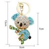 Cute Rhinestone Inlaid Koala Pendant Keychain Car Key Ring Holder Bag Charm Lovely Hanging Bag Decoration Jewelry Gift Fashion