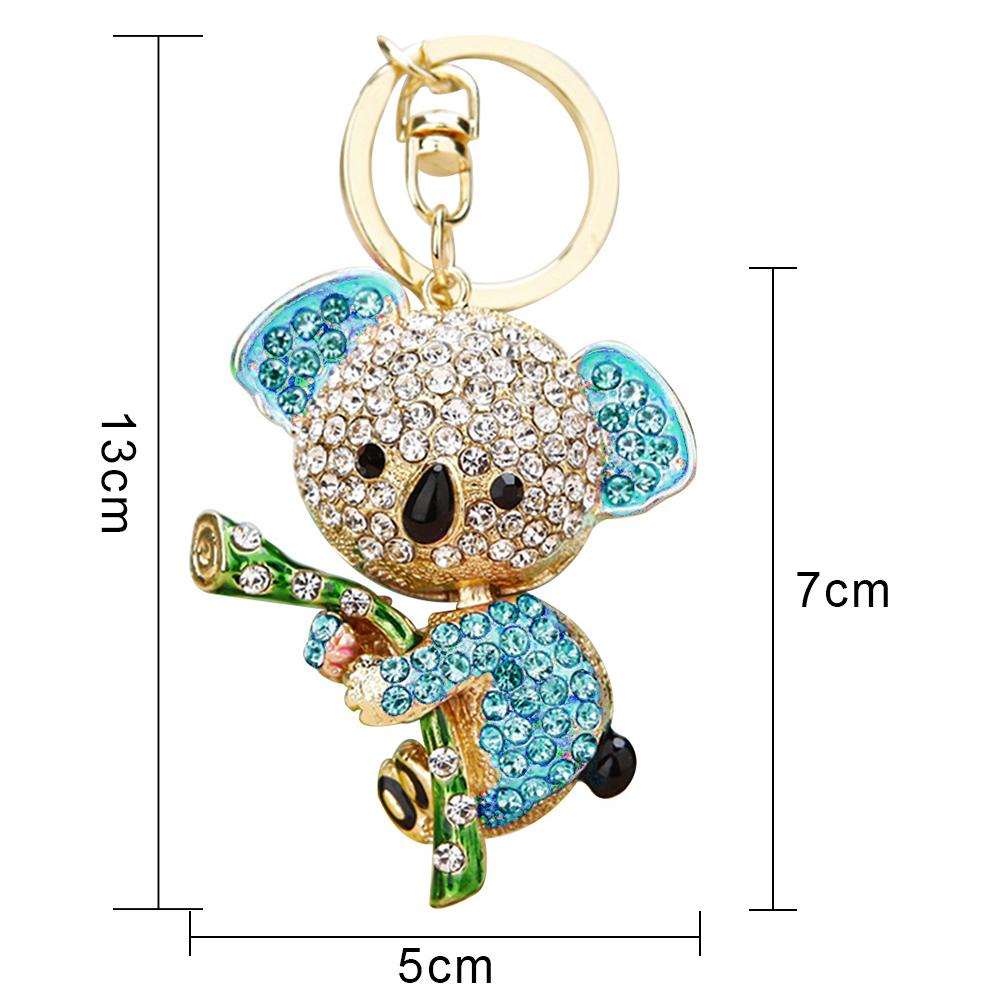 Cute Rhinestone Inlaid Koala Pendant Keychain Car Key Ring Holder Bag Charm Lovely Hanging Bag Decoration Jewelry Gift Fashion