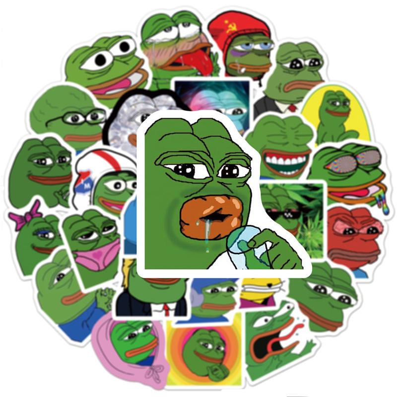 50 шт. Наклейки Sad Frog Zabka, милые наклейки, наклейки для багажа Vtuber, наклейки для кружек, наклейки для украшения ноутбука