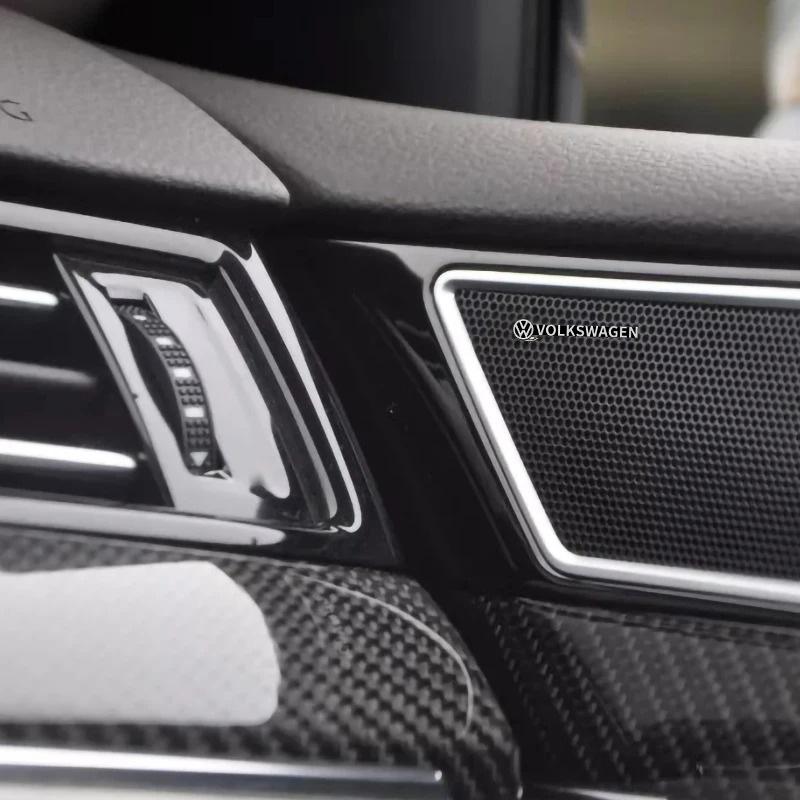 For VW 4Pcs Car Audio Speaker 3D Aluminum Emblem Logo Sticker Decal For Volkswagen VW GTI Polo Golf Passat Tiguan Arteon CC Taigo Jetta