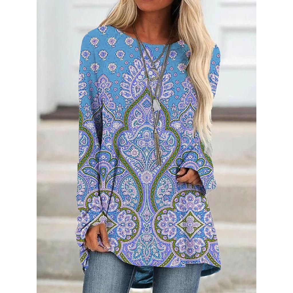 Женская футболка больших размеров с длинным рукавом и 3D принтом, весенне-осенняя повседневная свободная верхняя одежда с круглым вырезом