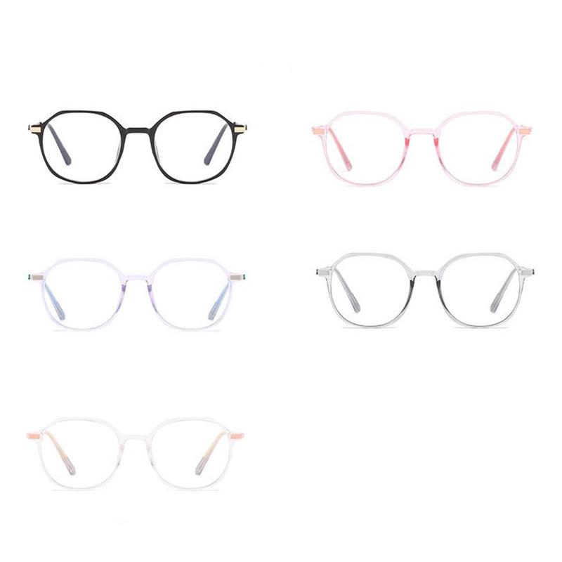 Transparent Pink Frame Anti Blue Light Myopia Glasses Women Student Prescription Spectacles 0 To -6